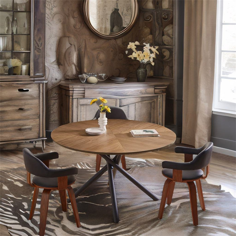 Mercer41 Lucious Round Metal Base Dining Table | Wayfair